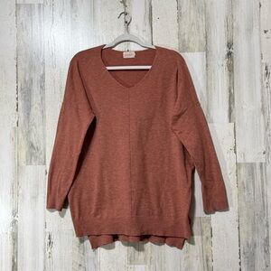 Dreamers V-Neck Sweater in Rich Rust